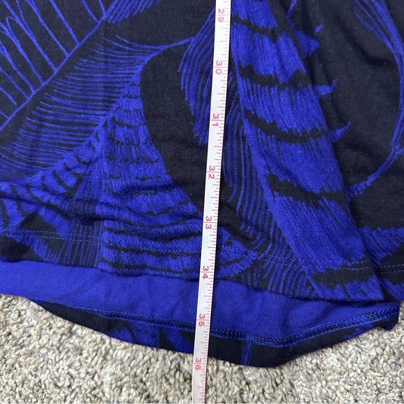 Athleta Santorini Blue black Leaf Print High Neck Dress Small Sleeveless casual - Picture 10 of 11